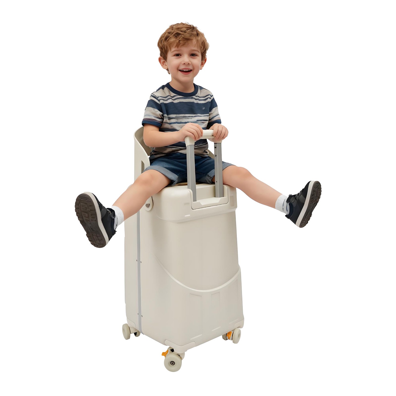 20" Kid's Ride-on Luggage w/ Foldable Seat Travel  Trolley Case for Kids
