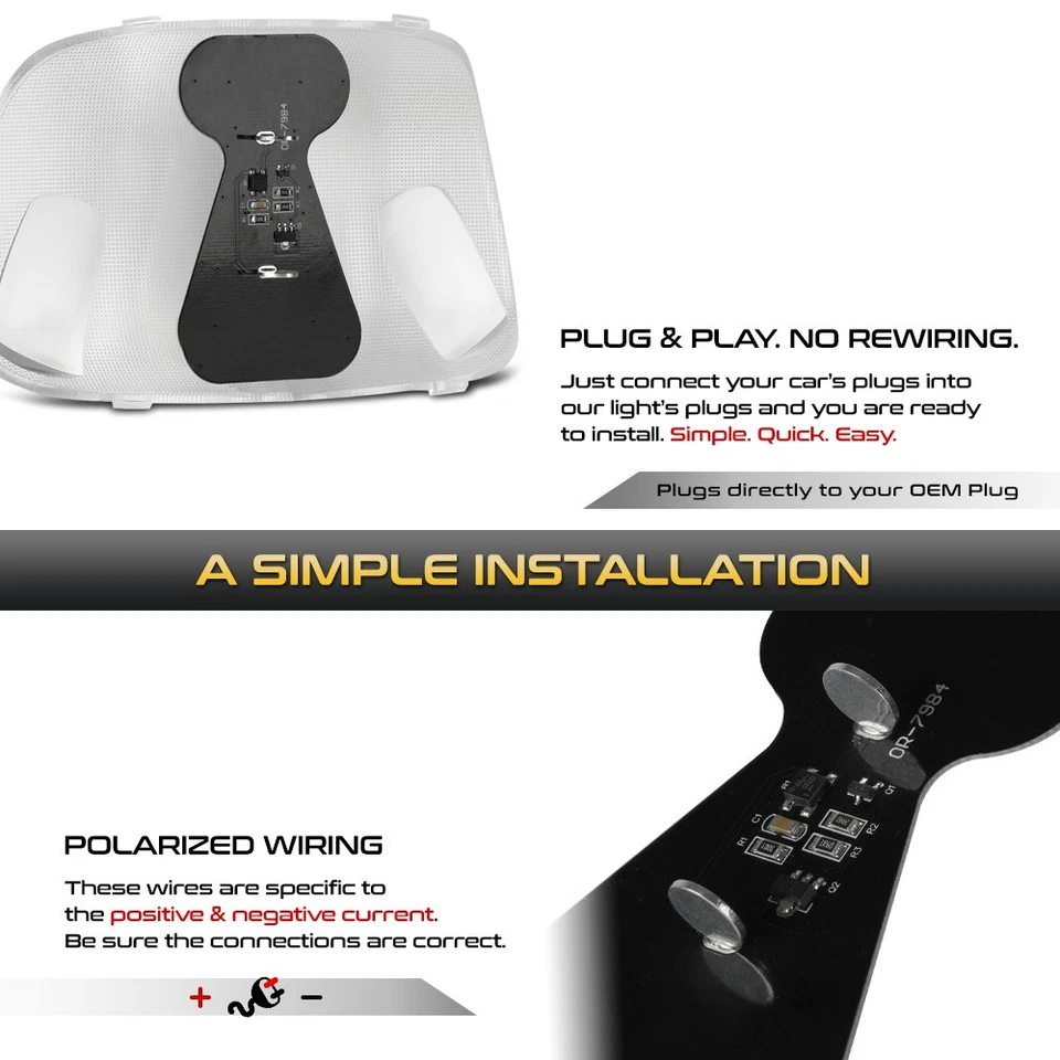 Full LED Overhead Dome Reading Light+Lamp Cover For 99-07 F250 F350 F450 F550 Foto 4 de 4