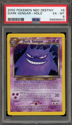 Pokemon Dark Gengar Neo Destiny Unlimited Holo Rare #6 PSA 6