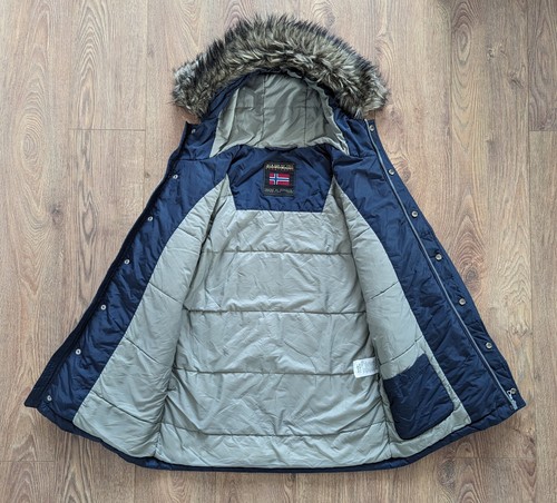 Napapijri Men's Parka Jacket With Fur Size M Navy Casual Clothing - Picture 11 of 24