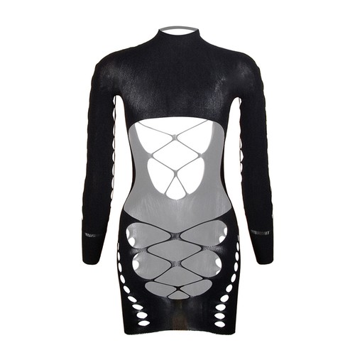 US Women Mini Dress Fishnet Nightwear See-Through Clubwear Bodycon Bodysuit Mesh - Picture 18 of 78