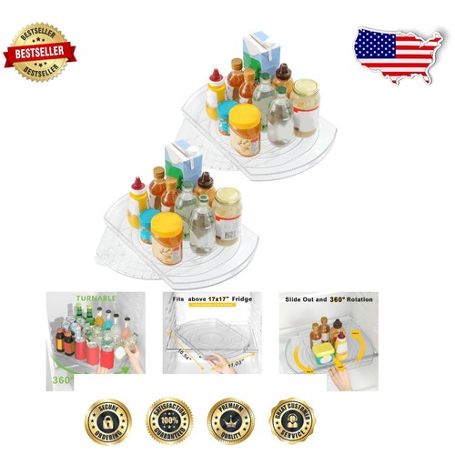 Effortless Organization with 2-Pack Lazy Susan Turntables for Kitchen & Fridge