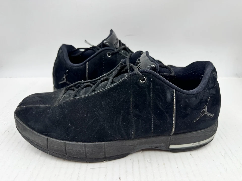 Nike Air Jordan TE 2 Zapatillas bajas para hombre 11 Triple Negro Cuero Zapatos A01696-003 Foto 2 de 4