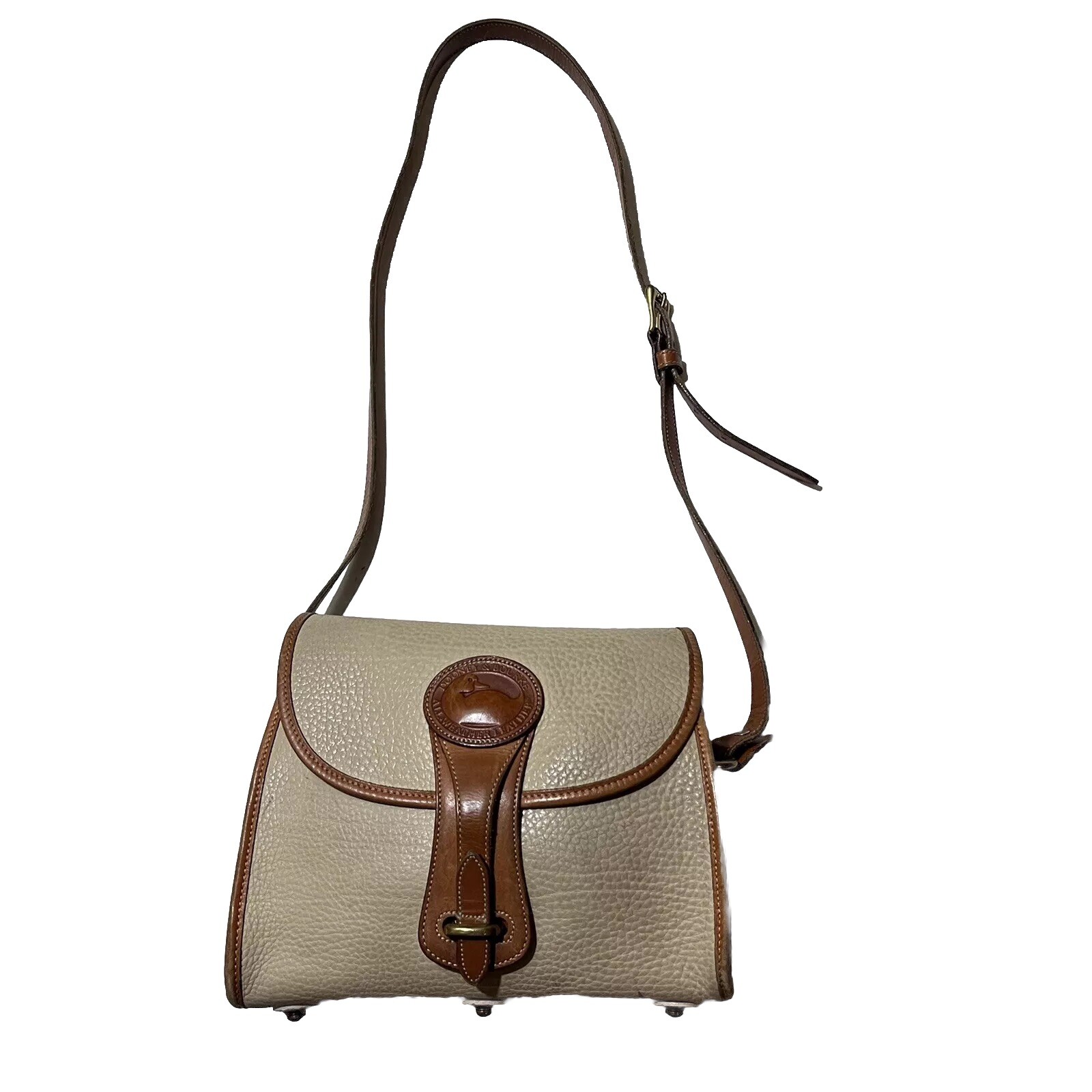 Vintage Dooney & Bourke Purse R25 Medium Essex Bone British Tan Leather