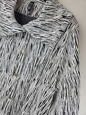 Marla Wynne Zebra Jacket Sz1x Stretch Snap Comfortable Classy Work Office Travel