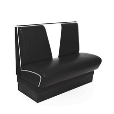 American Dinerbank V,Sitzbank, Diner Bänke, Gastro Bänke schwarz-weiß Retro