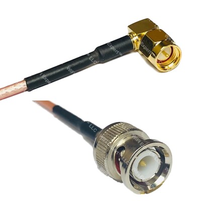 RG316 SMA MALE ANGLE to BNC MALE Coax RF Cable USA-Ship