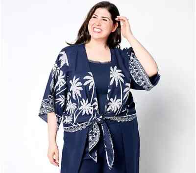 Bellisima by Kim Gravel Boutique Palm Shrug-Twilight-Large A645777 NEW