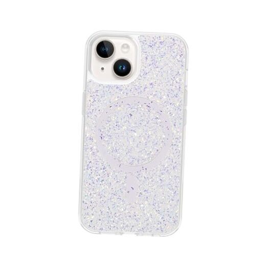 Designed for Case Glitter, Compatible with iPhone 15 Clear Silver - Cassiopeia
