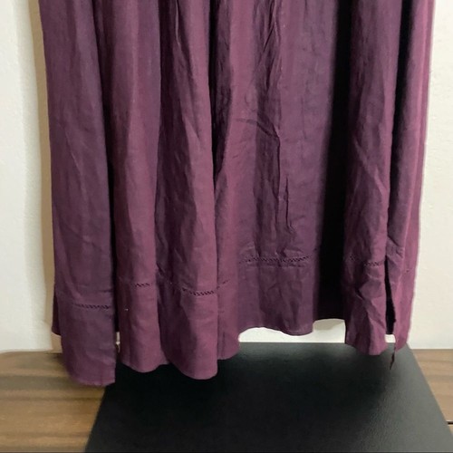 FREE PEOPLE Leinenhose weinrot lila Lainey weites Bein M NEU - Bild 5 von 11