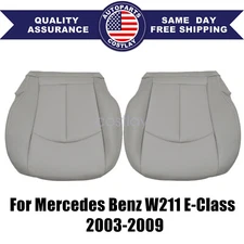 Both Side Bottom Replacement Seat Cover Gray For 2003-2009 Mercedes Benz E W211