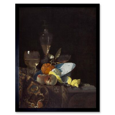 Willem Kalf Niederländisches Stillleben altes Gemälde 12 x 16 Zoll gerahmter Kunstdruck