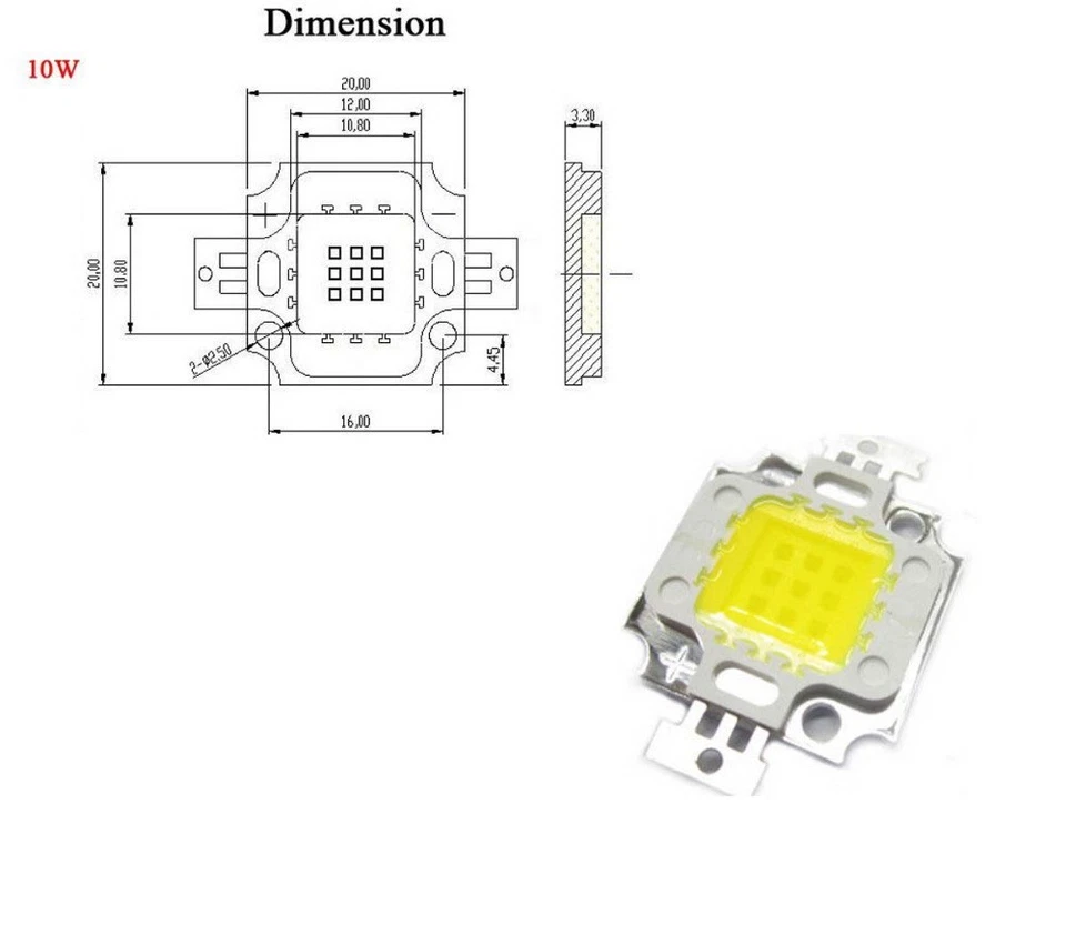 High Power LED Chip 1W-100W COB SMD LED Bead White RGB UV Grow Full Spectrum - Image 4 of 4