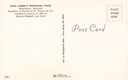 St Joseph's Provincial House Emmitsburg MA Elizabeth Ann Seton Vintage Postcard - Picture 2 of 2