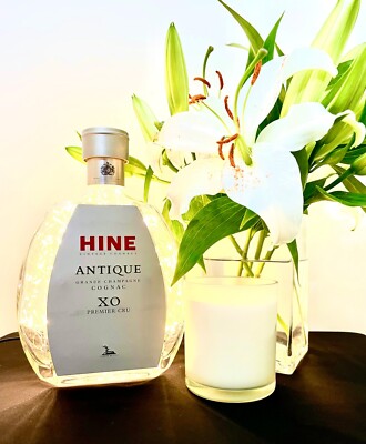 Hine Antique XO Cognac Bottle Light, 100 Lichter, Original Top, Warmweiß, USB