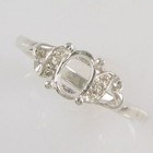 Pre-notched 6x4 Oval Solitaire Ring .925 Sterling Silver Sizes 5-9