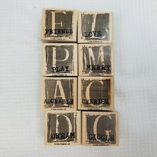 Stampin Up A Is For Adorable, Set Of 8 Wood Mounted Rubber Stamps 2006