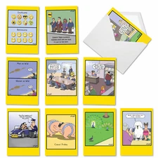 10 Asst'd Funny Birthday Greeting Cards w/Env. (10 Designs) Whyatt's Wide World