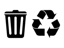 Recycling Trash 2-Pack Waterproof Vinyl Decal Recycle Sticker