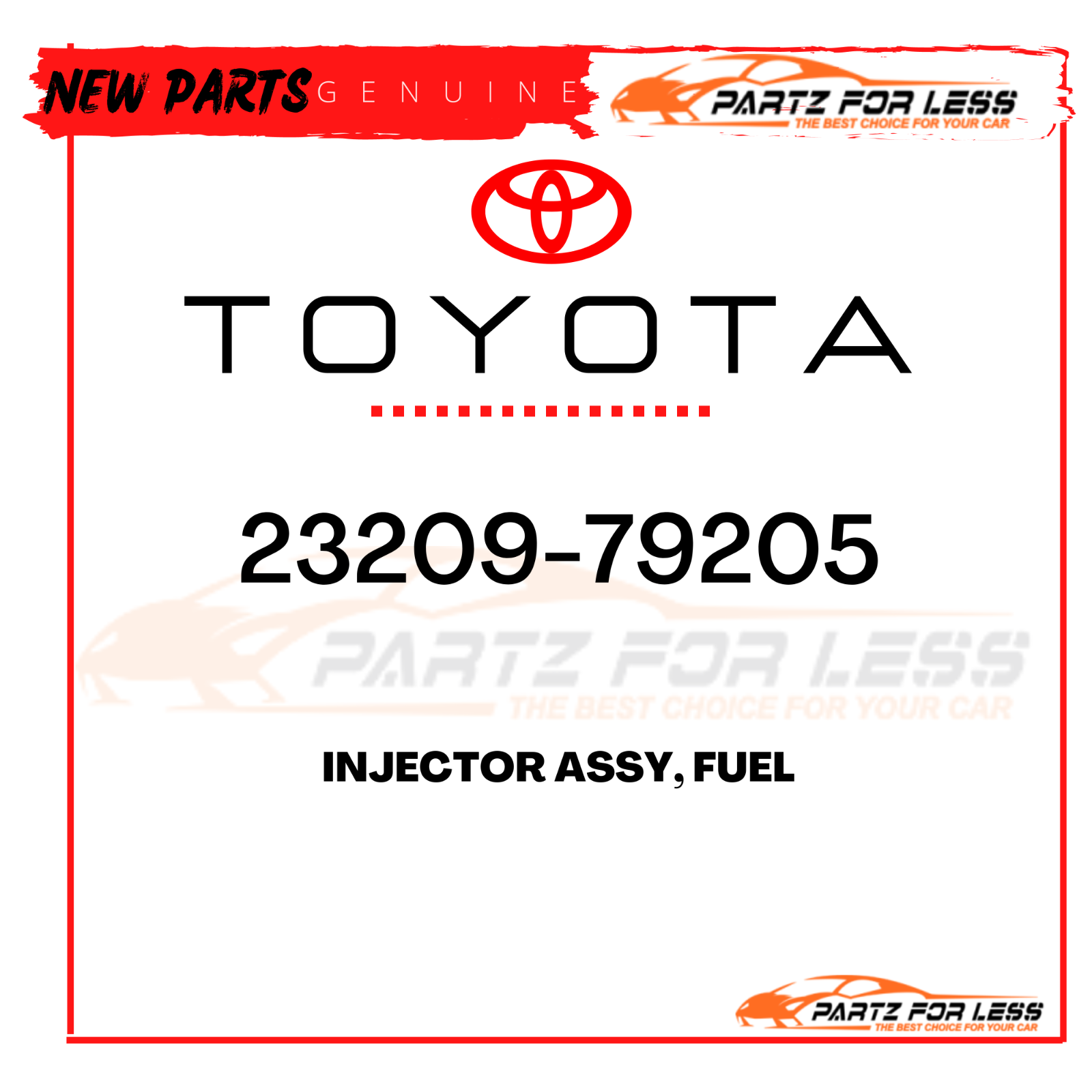 23209-79205 TOYOTA GENUINE INJECTOR ASSY, FUEL 2320979205 NEW OEM 