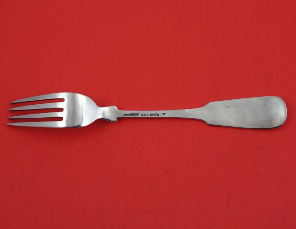 Tenedor de cena Fiddleback de Old Newbury Crafters ONC de plata esterlina 7 3/4" Foto 2 de 3