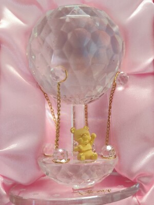 Disney Baby WINNIE THE POOH Glass Balloon Pink Box Gift Keepsake 