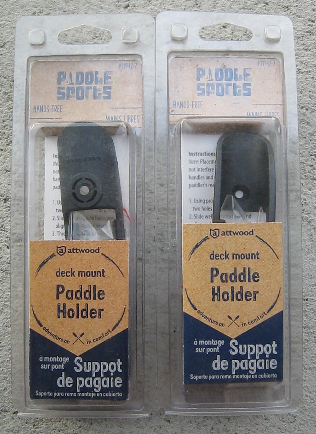 ATTWOOD MARINE 119427 KAYAK DECK MOUNT PADDLE HOLDER BLACK, LOT OF 2