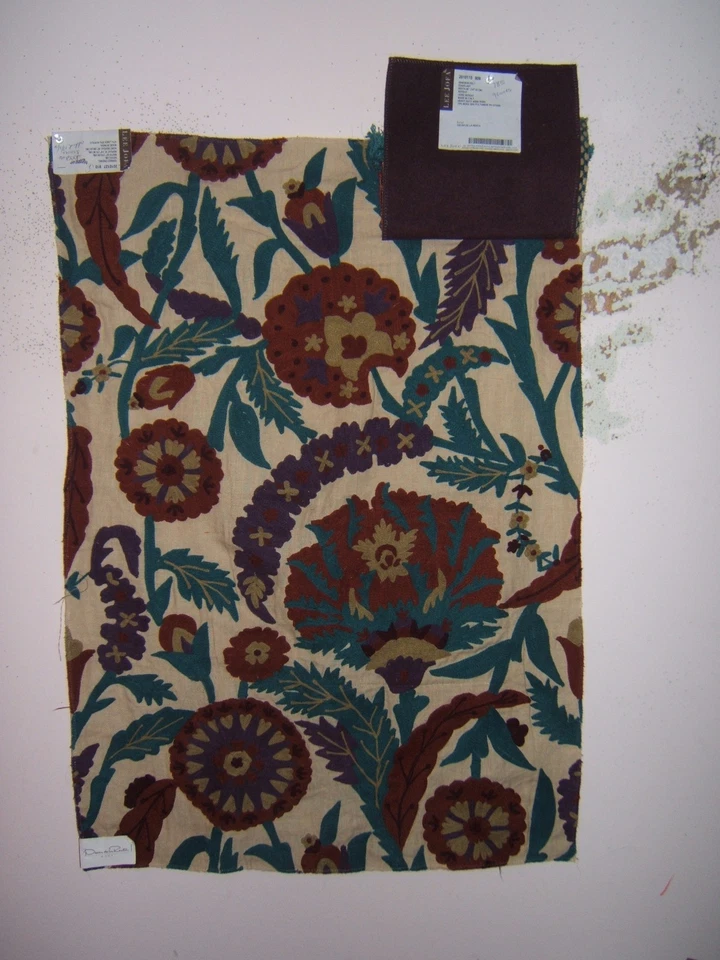 Lee Jofa Oscar De La Renta,Termez Crewel, Embroidered Floral, Various Clrs/Sizes - Image 2 of 4