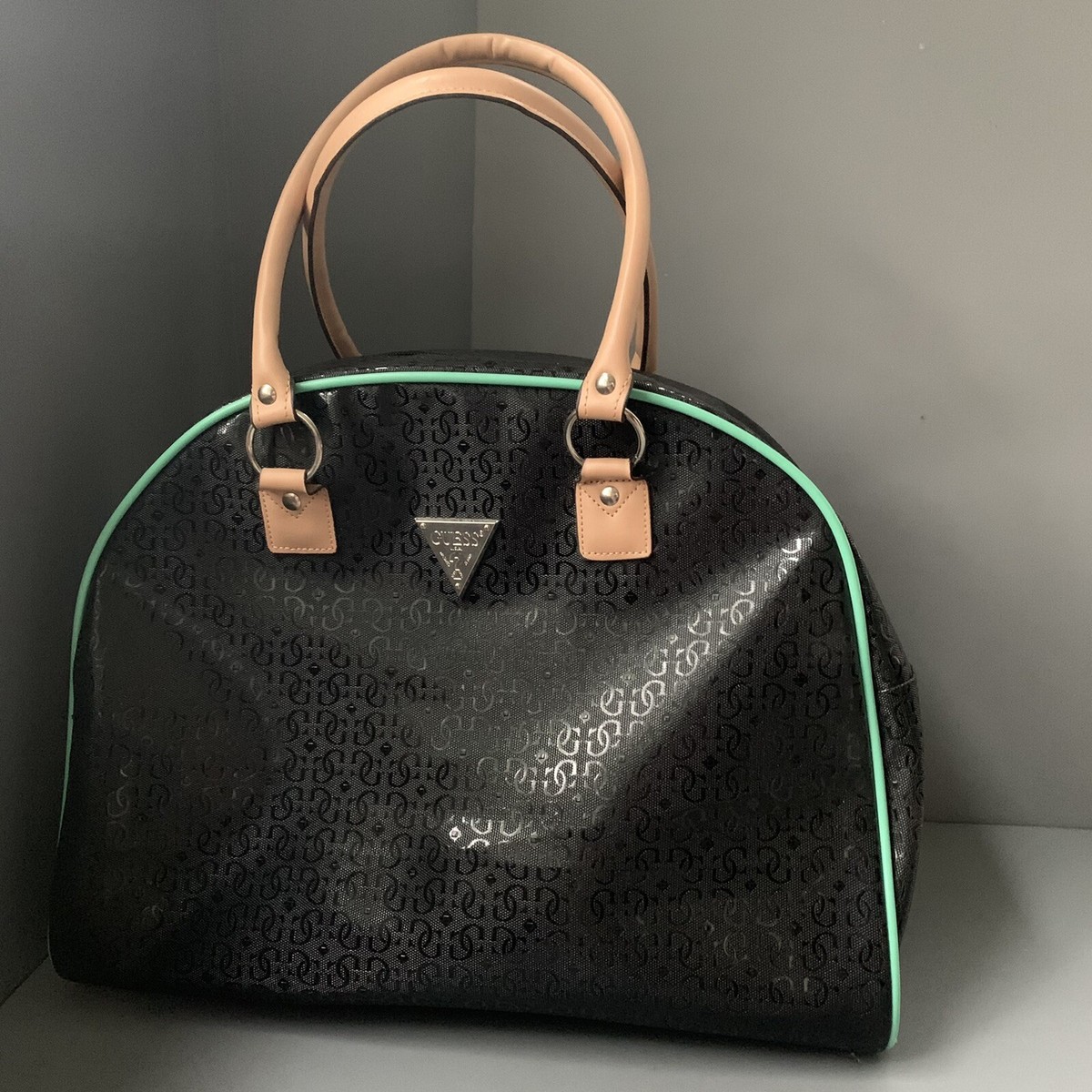 GUESS Vintage Y2K Logo Monogram Shoulder Travel Bag Weekender