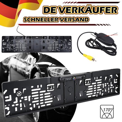 CCD Kabellos Einparkhilfe Rückfahrkamera Kennzeichen Nummernschild 170° LED