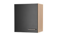 Oberschrank HäNgeschrank 50 Cm Eiche SäGerau Schwarz Merle Respekta