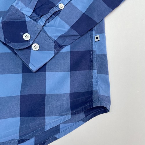NN07 No Nationality NUEVA DERECHA Camisa Para Hombre M Azul Cuadros Manga Larga Con Botones - Imagen 4 de 13