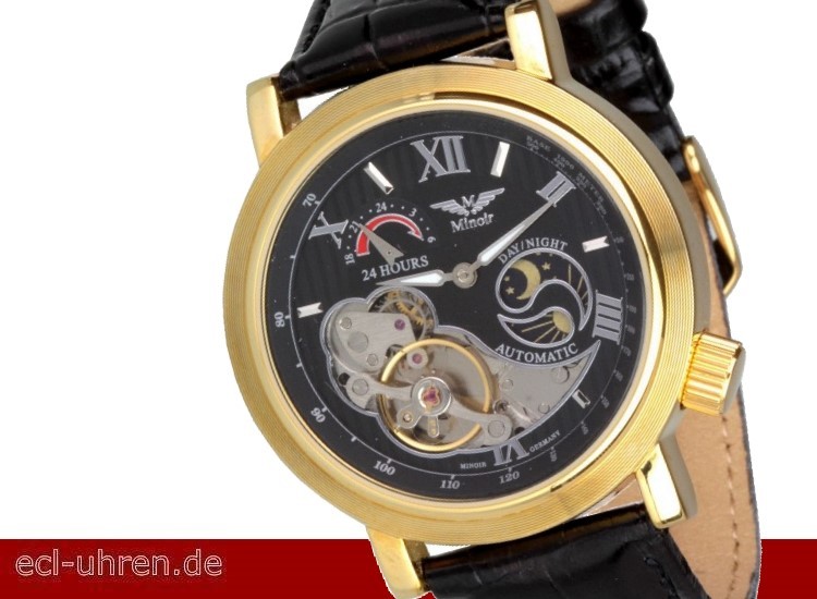 Minoir Uhren Erfahrungen Minoir Watches Model Premiere Gold/Black