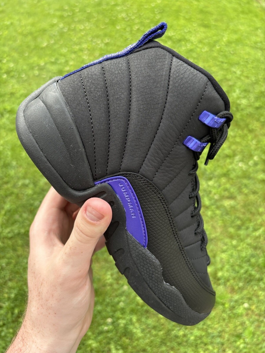 black and purple jordans 12