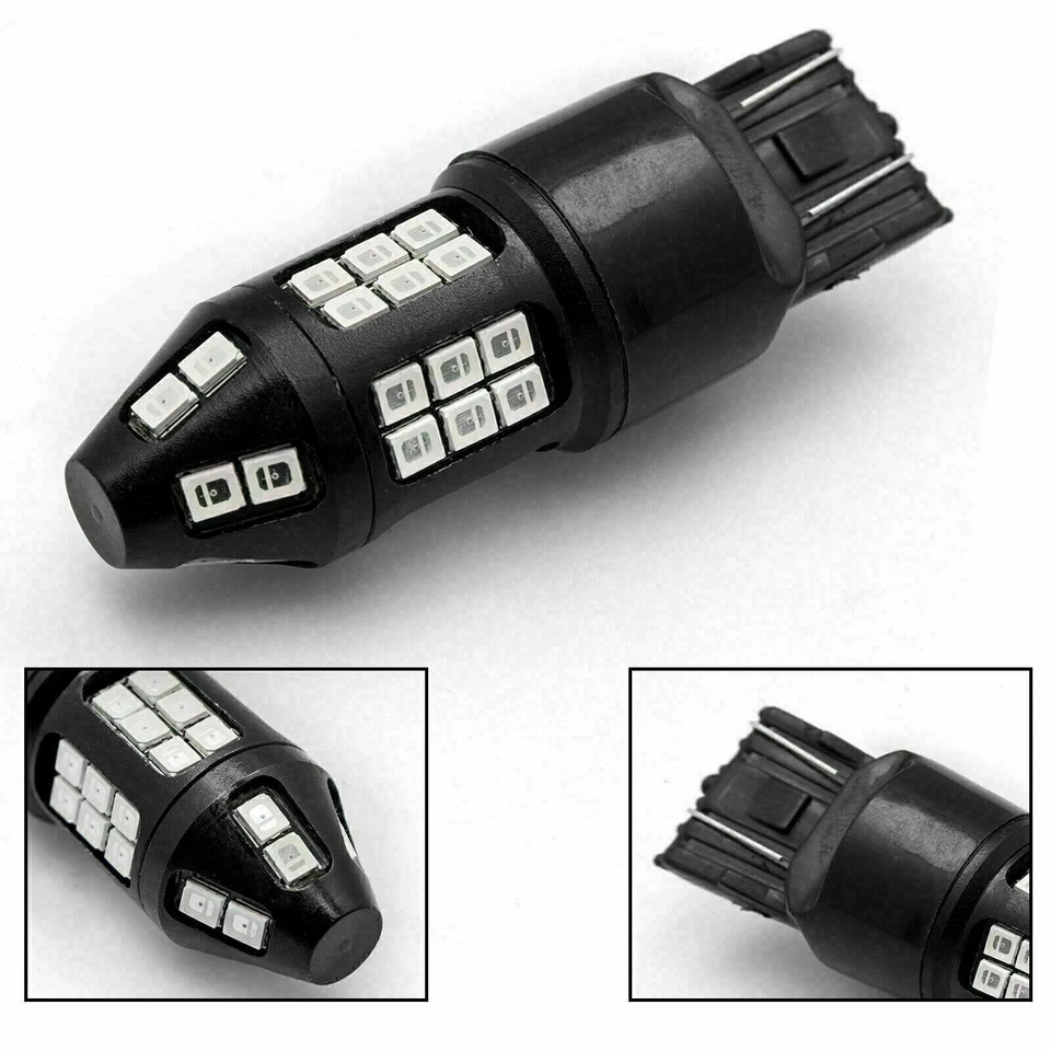 2x 7443 LED Estroboscópico Intermitente Freno Trasero Luz Estacionamiento Bombilla Alerta de Seguridad Foto 2 de 4