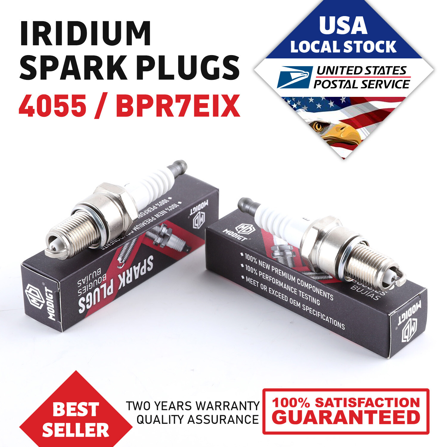 4 X New For NGK IRIDIUM IX Resistor Performance MGT Spark Plugs BPR7EIX # 4055