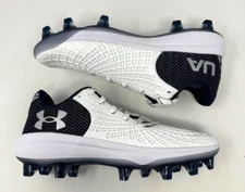 UNDER ARMOUR ' WOMENS GLYDE 2.0 MT TPU SOFTBALL CLEAT ' WHITE/ NAVY ' SIZE 8.5 '