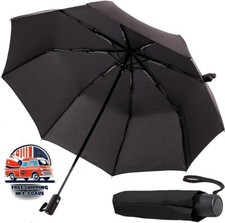 Paraguas Negro Para Lluvia Y Viento Grande Resistentes Sombrilla De Hombre Mujer