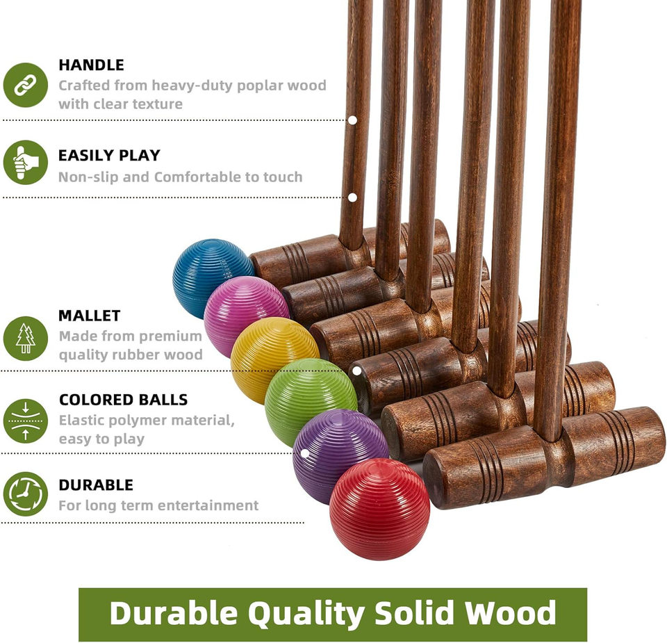 Pointyard 32’’ Six Player Croquet Set, Regulation [Classic Vintage] Croquet Set eBay