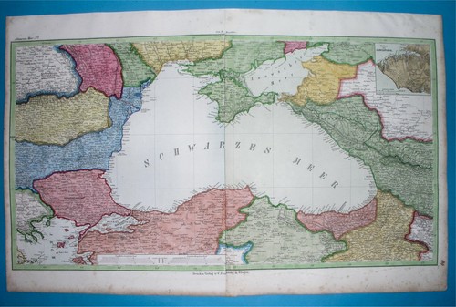 1856 XXL MAPPA ORIGINALE MARE NERO ARMENIA ROMANIA BULGARIA UCRAINA MOLDAVIA RUSSIA - Foto 1 di 12