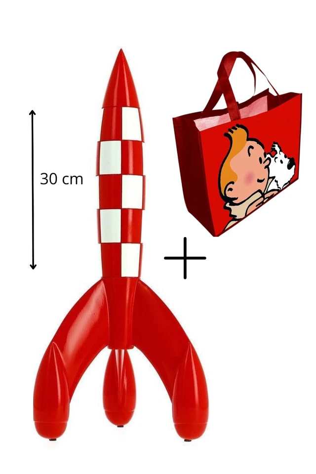 Tim und Struppi Tintin Rakete 30 CM Rot-Weiß Mit Tragetasche NEU/OVP