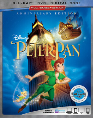 NEW Peter Pan Anniversary Edition Blu-ray DVD Walt Disney Signature Collecton