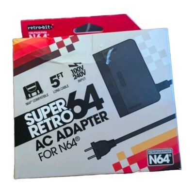 Super Retro 64: AC Adapter for N64, Retro-Bit, New