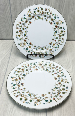Sango Raintree Dinner Plates Set of 2 Garden Flower 3803 Vintage Replacement vtg
