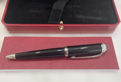 New] CARTIER Roadster Do Cartier Black/Blue cabochon Ballpoint Pen
