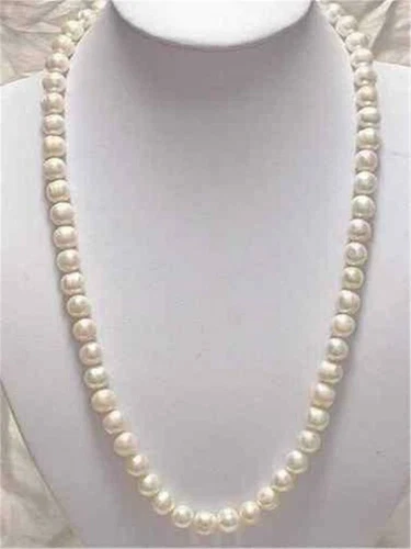 Authentic natural 7-8mm white freshwater cultured pearl necklace 16-28" - Bild 6 von 13