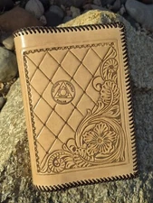 AA Big Book Cover.  Hand Carved.