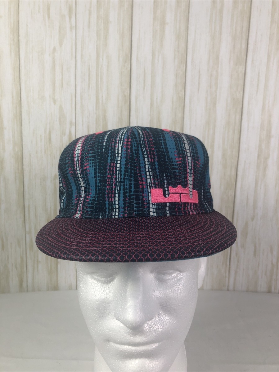 Nike True Lebron James Adult Snapback Hat Cap Blue Pink Tie Dye Striped