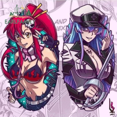 EARLFAMILY 5.1'' Anime Esdeath Creative Car Stickers Bumper Tank Cap Decals