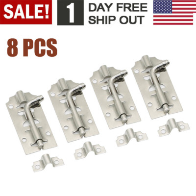 8Pcs 3 Inch Long Stainless Steel Door Latch Slide Lock Barrel Bolt Door Latches